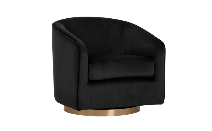 HAZEL HAZEL SWIVEL LOUNGE CHAIR - GOLD - BLACK SKY SUNPAN FURNITURE  104003