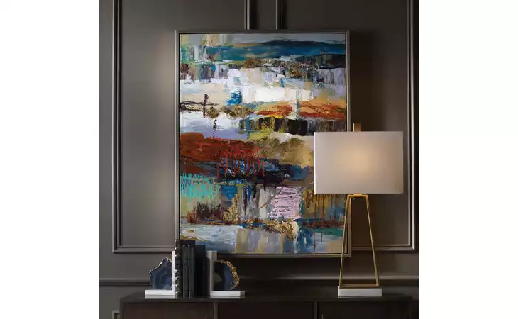 37005 FIESTA HAND PAINTED CANVAS HP UTTERMOST  37005