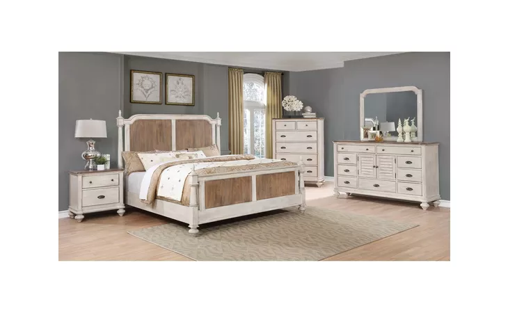 C7293W-QXO QUEEN BED ANTIQUE WHITE PINE LIFESTYLE  C7293W-QXO