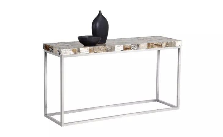 103646 ANGELO ANGELO CONSOLE TABLE - WHITE ONYX STONE