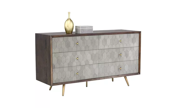 ANISTON ANISTON DRESSER - DARK MANGO - TAUPE SHAGREEN SUNPAN FURNITURE  104990