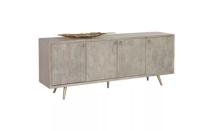 ANISTON ANISTON SIDEBOARD - LARGE - WHITE CERUSE - TAUPE SHAGREEN SUNPAN FURNITURE  105008