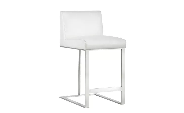 103717 DEAN DEAN COUNTER STOOL - STAINLESS STEEL - CANTINA WHITE