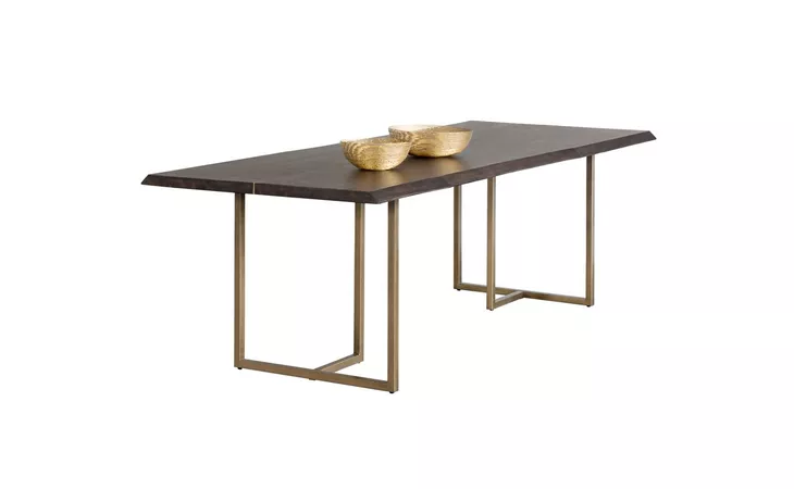 103315 DONNELLY DONNELLY DINING TABLE - ANTIQUE BRASS - DARK MANGO - 95