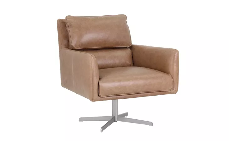 EASTON EASTON SWIVEL LOUNGE CHAIR - MARSEILLE CAMEL LEATHER SUNPAN  104597