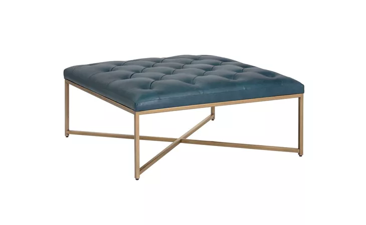 ENDALL ENDALL OTTOMAN - VINTAGE PEACOCK LEATHER SUNPAN FURNITURE  104086