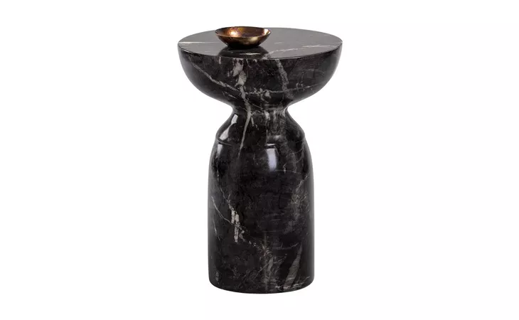 GOYA GOYA END TABLE - MARBLE LOOK - BLACK SUNPAN FURNITURE  105012