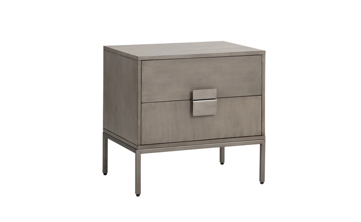 JADE JADE NIGHTSTAND - ANTIQUE SILVER - ASH GREY SUNPAN FURNITURE  104100