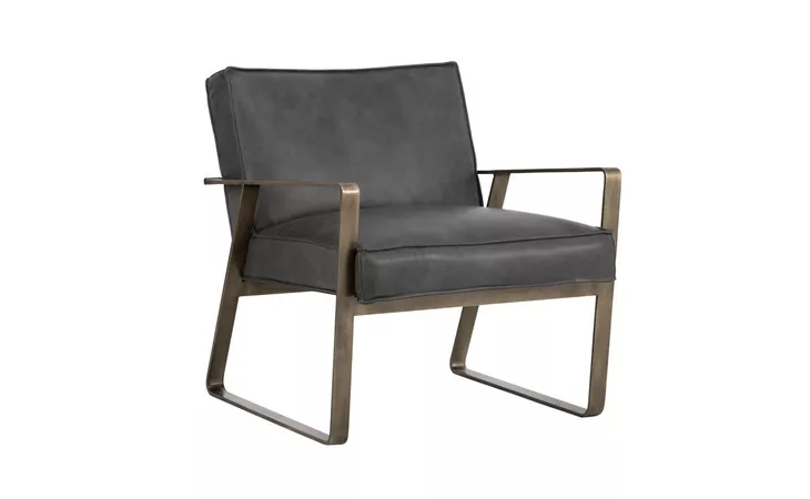 KRISTOFFER KRISTOFFER LOUNGE CHAIR - VINTAGE STEEL GREY LEATHER SUNPAN  103498