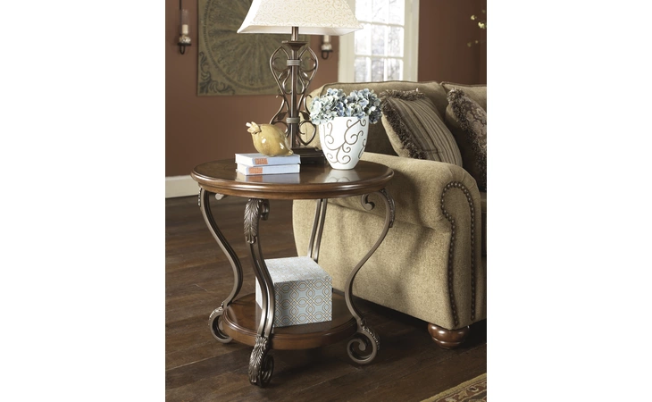 Nestor ROUND END TABLE ASHLEY Medium Brown T517-6