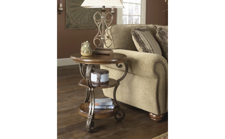 Nestor CHAIR SIDE END TABLE ASHLEY Medium Brown T517-7