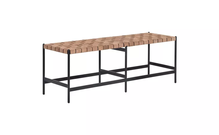 OMARI OMARI BENCH - BLACK - LIGHT TAN LEATHER SUNPAN  104916