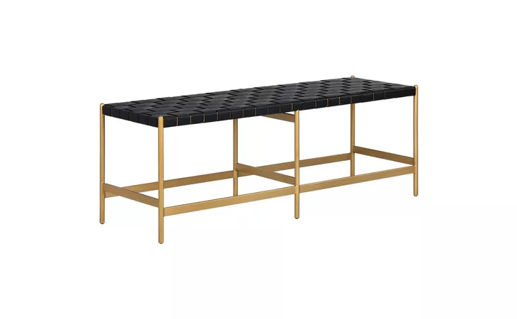 OMARI OMARI BENCH - GOLD - BLACK LEATHER SUNPAN  104913