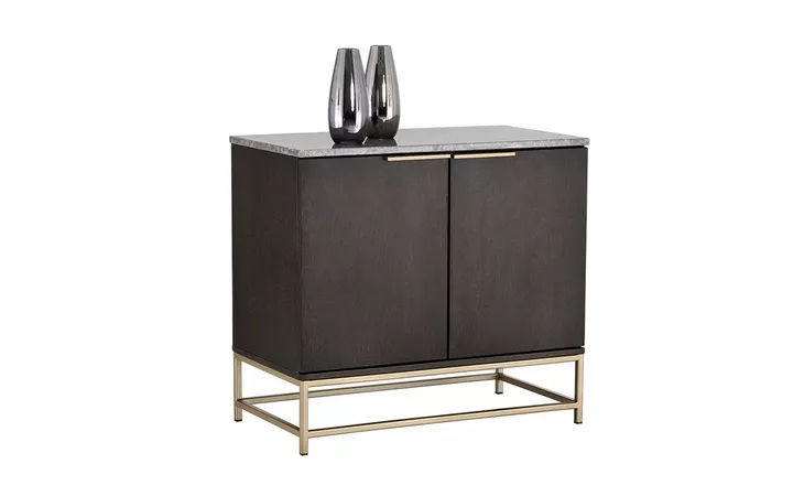 REBEL REBEL SIDEBOARD - SMALL - GOLD - GREY MARBLE CHARCOAL GREY SUNPAN  104613