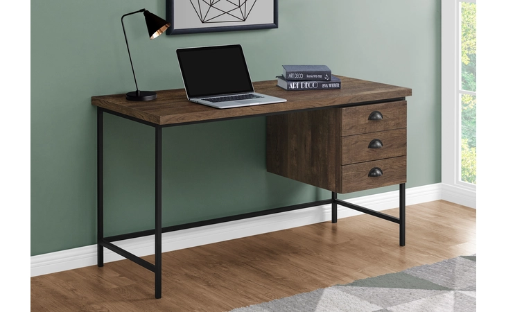 I7485  COMPUTER DESK - 55 L - BROWN RECLAIMED WOOD - BLACK METAL