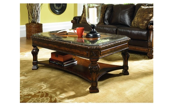 Loyaska COFFEE TABLE-OCCASIONAL-CASA MOLLINO ASHLEY Grayish Brown/White T854-1