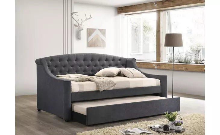 305911  PENFIELD TWIN UPHOLSTERED DAYBED WITH TRUNDLE GREY