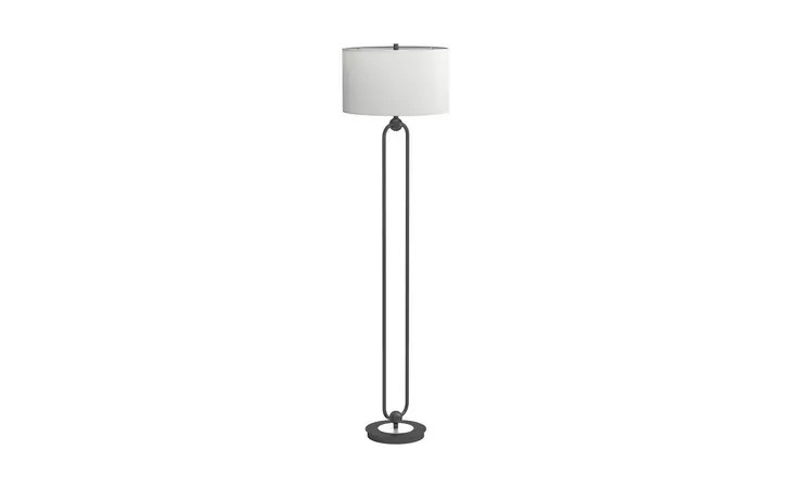920120  DRUM SHADE FLOOR LAMP WHITE AND ORB