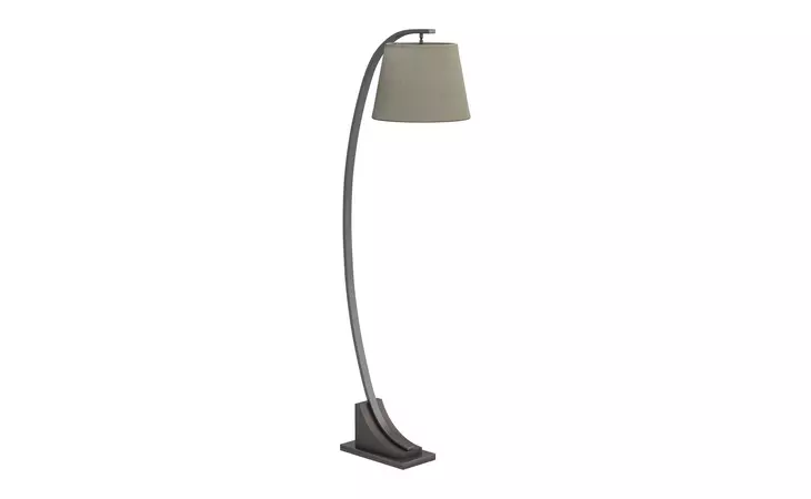 920125  EMPIRE SHADE FLOOR LAMP OATMEAL BROWN AND ORB