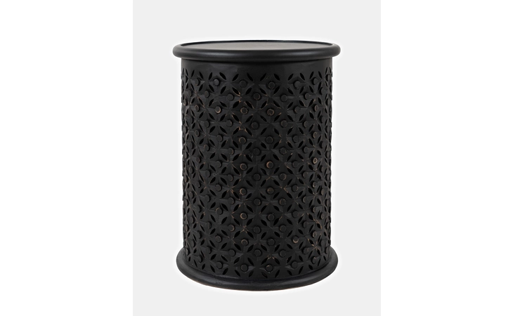 1730-17AB GLOBAL ARCHIVE COLLECTION DECKER LARGE DRUM ACCENT TABLE- ANT BLACK GLOBAL ARCHIVE COLLECTION