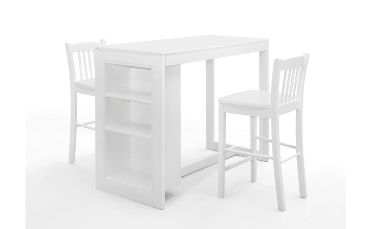 816EC-48  TRIBECA COUNTER HEIGHT DINING TABLE WITH SHELVING - CLASSIC WHITE