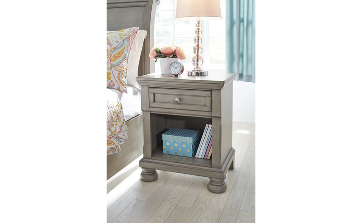 Lettner ONE DRAWER NIGHT STAND ASHLEY Light Gray B733-91