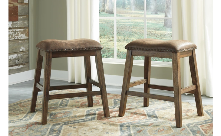 Chaleny - Warm Brown UPHOLSTERED STOOL (2/CN) ASHLEY  D392-024