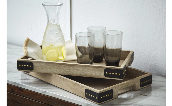 Missa - Brown TRAY SET (2/CN)/MISSA/BROWN ASHLEY  A2000224