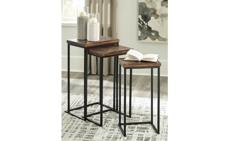 A4000256 Cainthorne - Brown/Black ACCENT TABLE SET (3/CN)