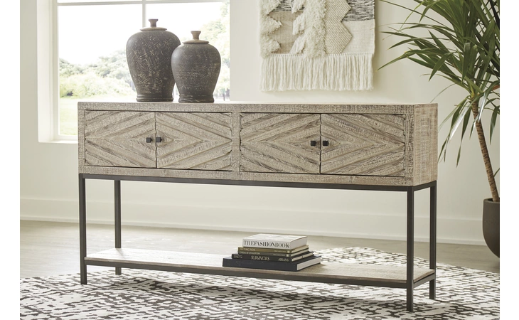 Roanley CONSOLE SOFA TABLE ASHLEY Distressed White A4000262