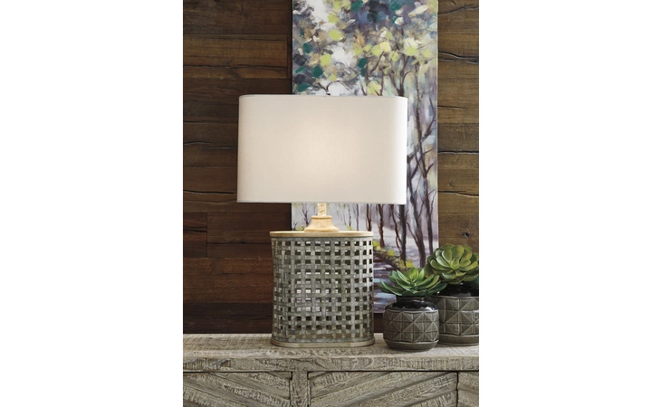Deondra METAL TABLE LAMP (1/CN) ASHLEY Gray L208234