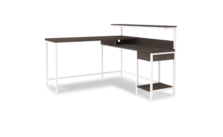 Dorrinson L-DESK WITH STORAGE ASHLEY Two-tone H287-24