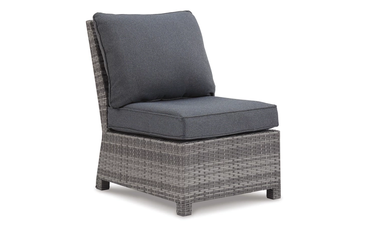 Salem Beach ARMLESS CHAIR W/CUSHION (1/CN) ASHLEY Gray P440-846
