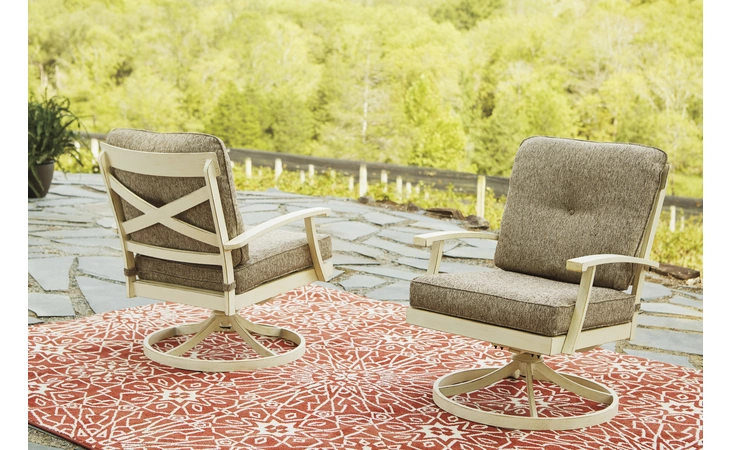 Preston Bay SWIVEL LOUNGE W/CUSHION (2/CN) ASHLEY Antique White P460-821