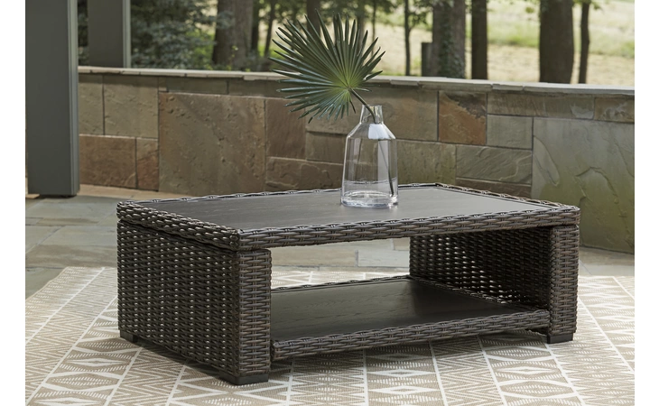 Grasson Lane RECTANGULAR COFFEE TABLE ASHLEY Brown/Blue P783-701