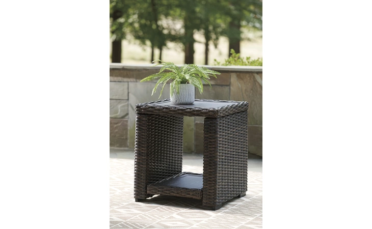 Grasson Lane SQUARE END TABLE ASHLEY Brown/Blue P783-702