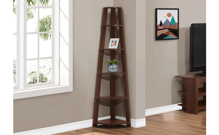 I2494 BOOKCASE - 72 H - CHERRY CORNER ACCENT ETAGERE MONARCH SPECIALTIES  I2494