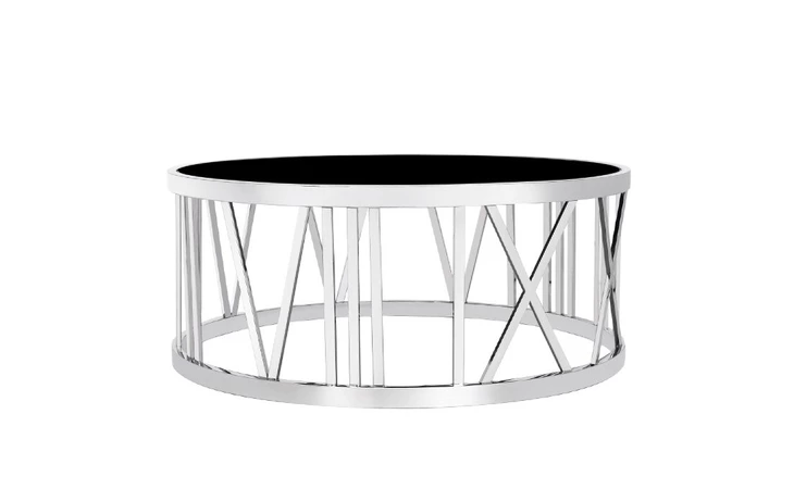 100131  ROMAN COFFEE TABLE - BLACK GLASS GY-CT-7737 BLACK GLASS