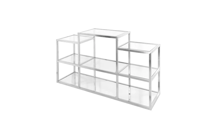 101723 MULTI-LEVEL SILVER CONSOLE TABLE GY-CST-8166 STAINLESS STEEL XCELLA  101723