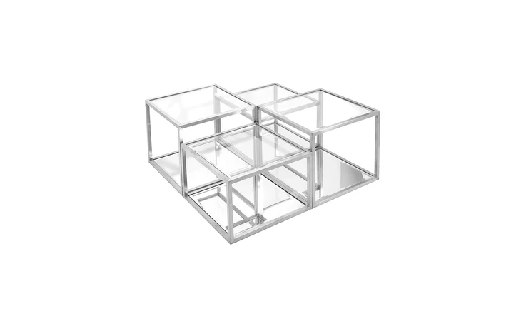 101724 MULTI-LEVEL SILVER COFFEE TABLE STAINLESS STEEL GY-CT-8166 XCELLA  101724