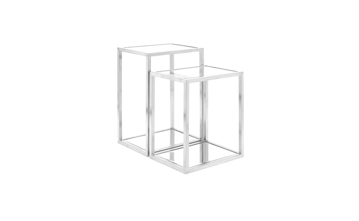 101725  MULTI-LEVEL SILVER END TABLE STAINLESS STEEL GY-ET-8166