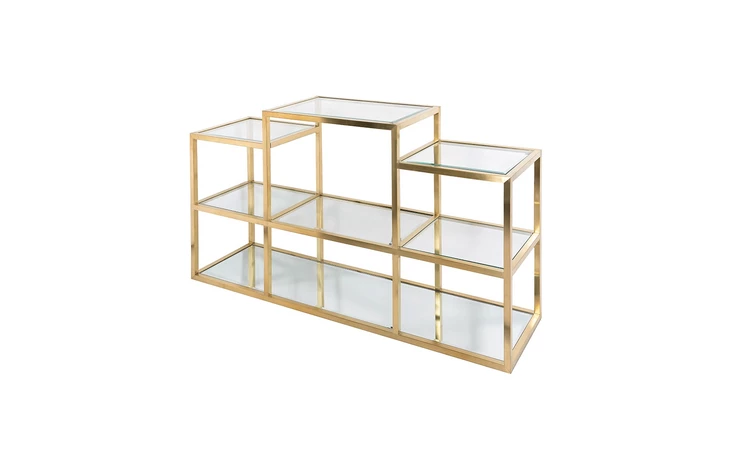 101726 MULTI-LEVEL GOLD CONSOLE TABLE BRUSHED GOLD GY-CST-8166BG XCELLA  101726
