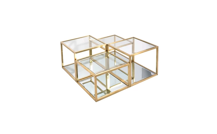 101727  MULTI-LEVEL GOLD COFFEE TABLE BRUSHED GOLD GY-CT-8166BG
