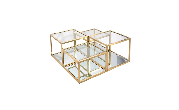 101727 MULTI-LEVEL GOLD COFFEE TABLE BRUSHED GOLD GY-CT-8166BG
 XCELLA  101727