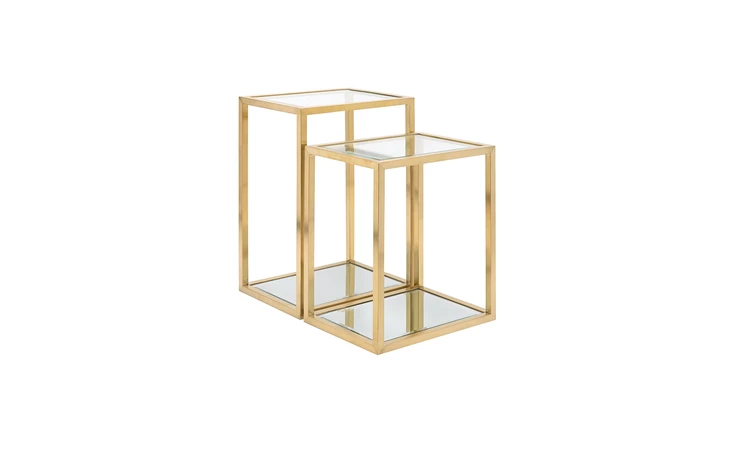 101728  MULTI-LEVEL GOLD END TABLE BRUSHED GOLD GY-ET-8166BG