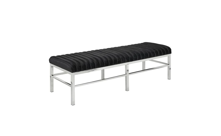 100919  CHANNEL BENCH BLACK VELVET GY-BC-7436