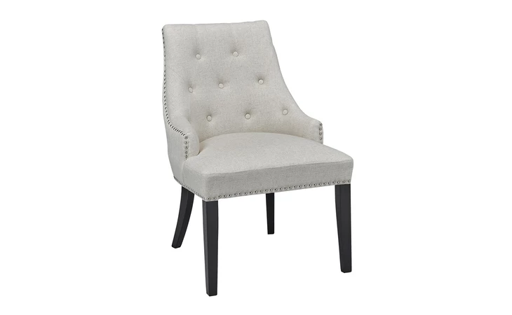 101620  OSCAR DINING CHAIR - WOOD LEGS PEARL GY-9209 PEARL