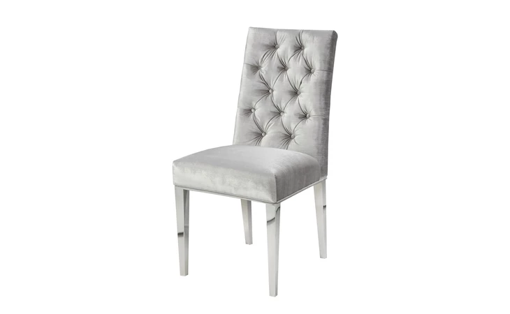 100424 LESLIE STEEL DINING CHAIR E-GREY V GY-282 XCELLA  100424