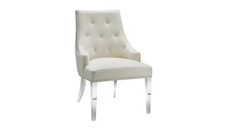 100803  OSCAR DINING CHAIR - STEEL LEGS GY-9209 IVORY