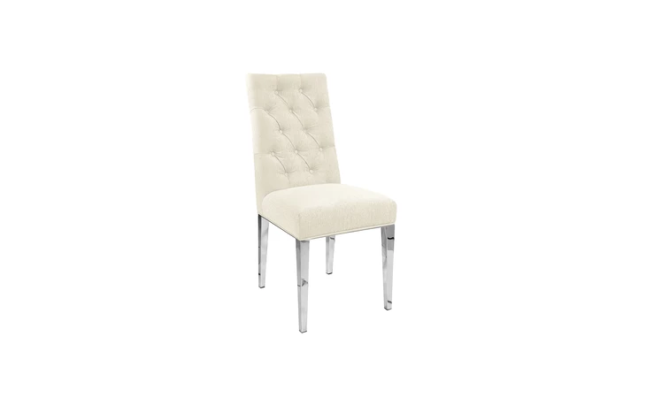 101014  LESLIE STEEL DINING CHAIR PEARL GY-282